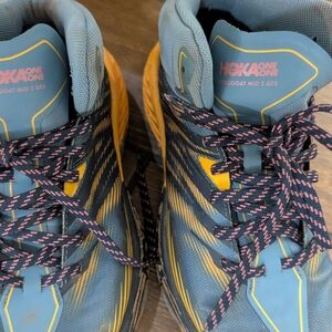 Hoka One One Blue and Yellow Hiking Shoes